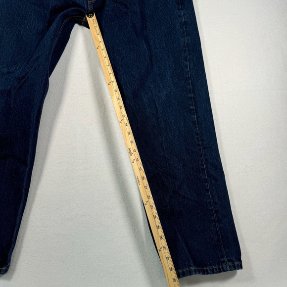 Levis 505 Straight Leg Jeans Mens Size 40X32 Dark Blue High Rise - Picture 9 of 13